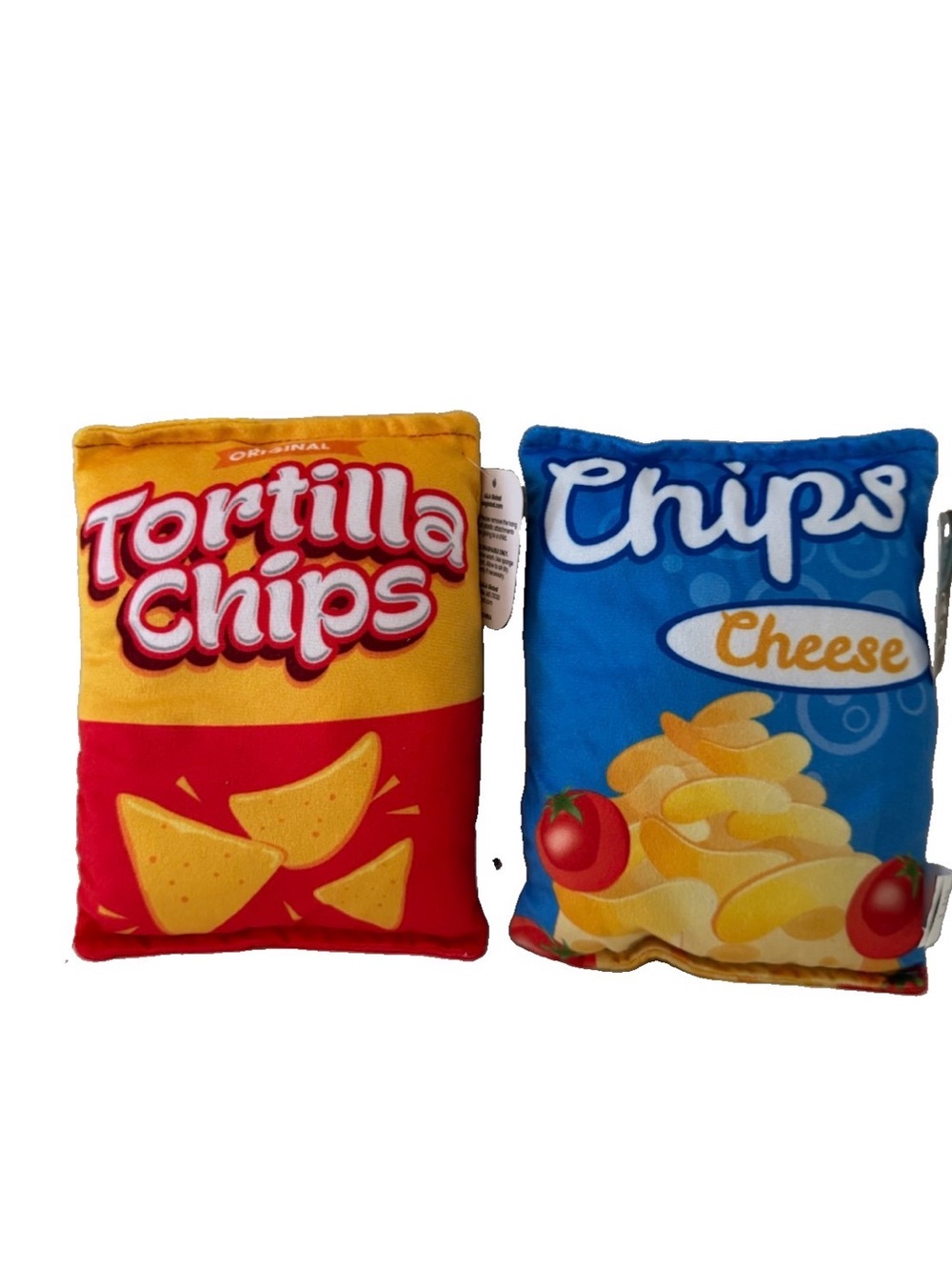Set of 2 Plush Snack Bag Toys - Tortilla Chips & Cheese Chips Plush 7” NWT